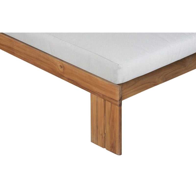 Bain de soleil en teck Paradiso – Tissu gris clair
