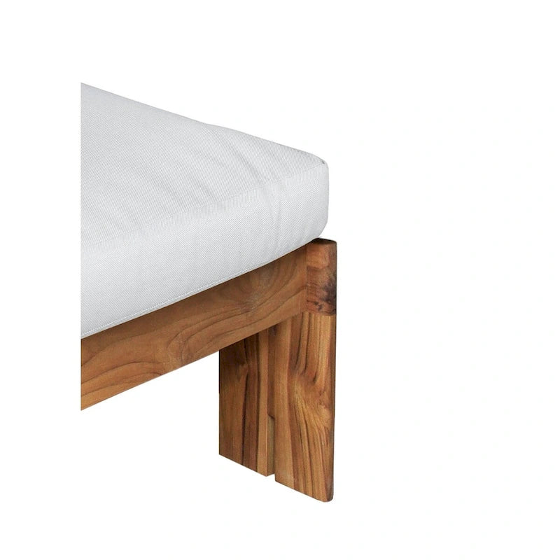 Bain de soleil en teck Paradiso – Tissu gris clair