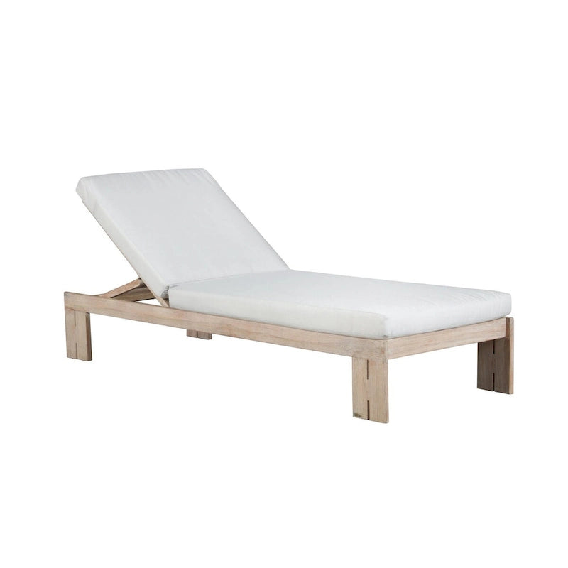 Bain de soleil en teck Paradiso – Tissu gris clair