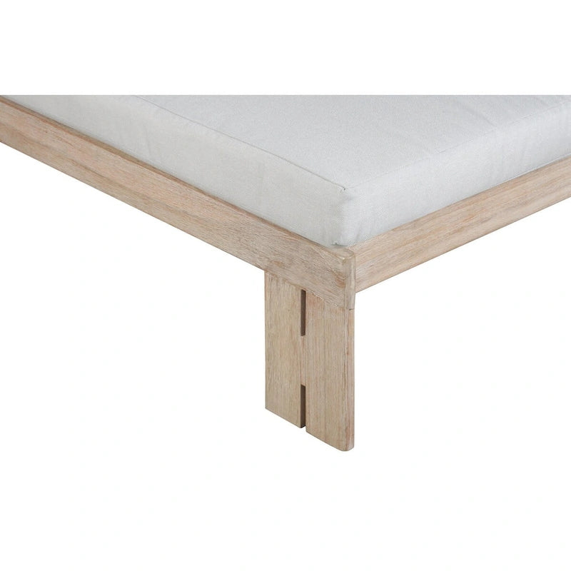 Bain de soleil en teck Paradiso – Tissu gris clair