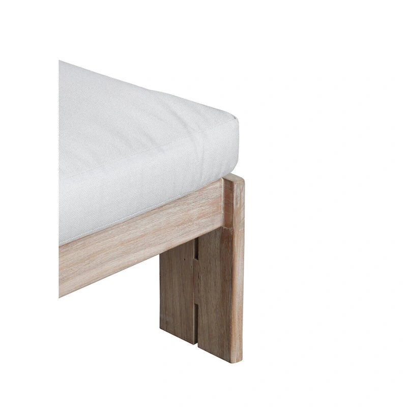 Bain de soleil en teck Paradiso – Tissu gris clair