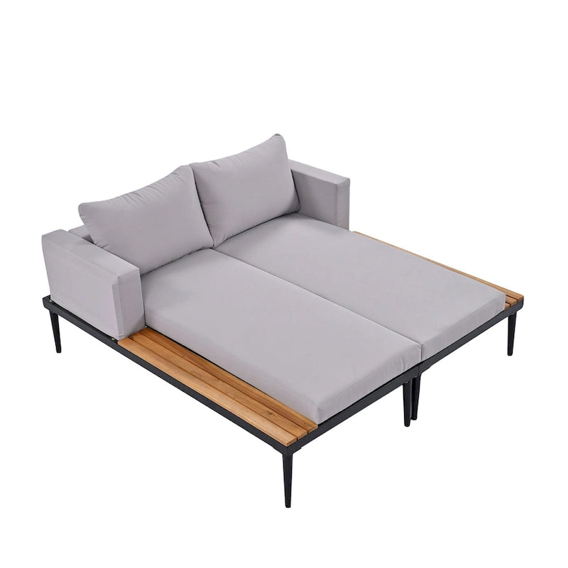 Lit de repos en métal pour terrasse