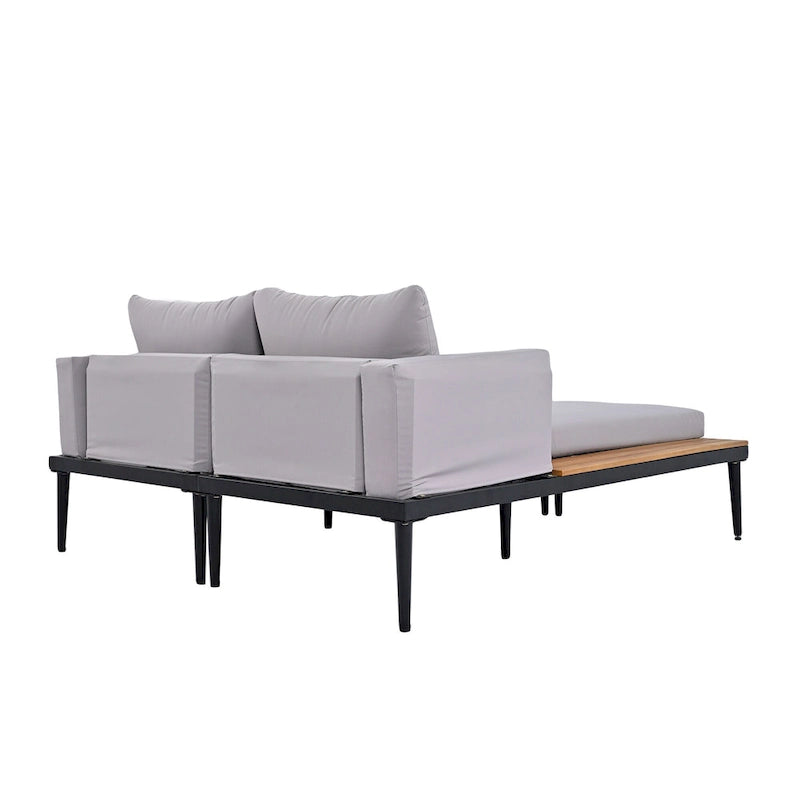 Lit de repos en métal pour terrasse