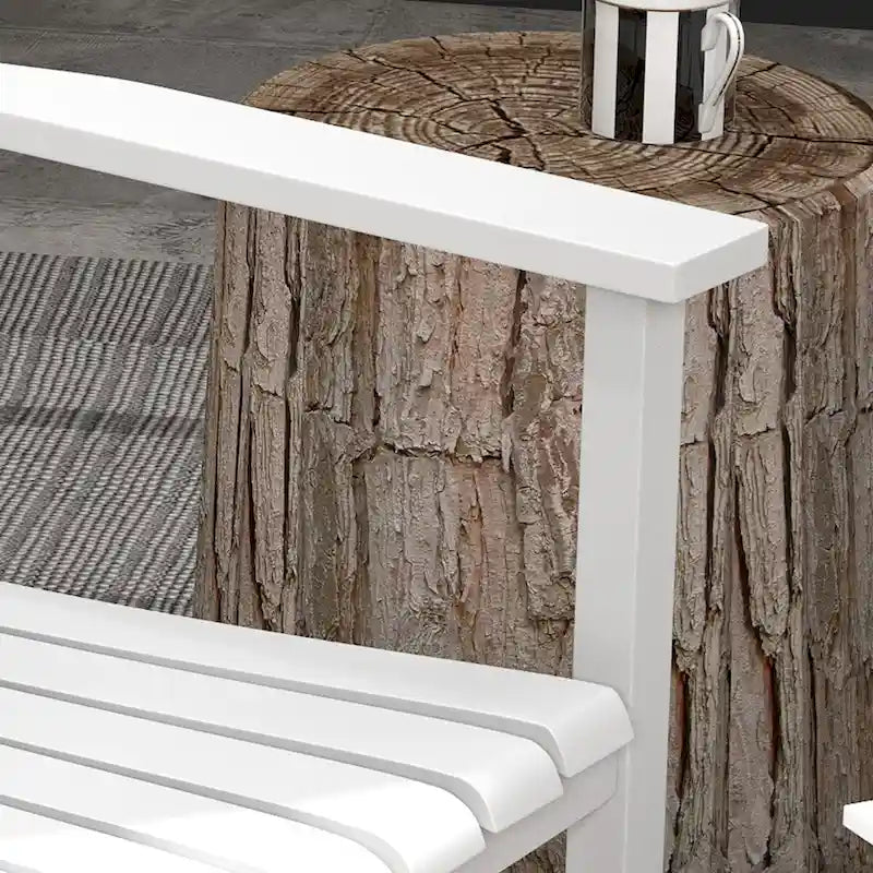 Ensemble de 2 chaises à bascule d'extérieur avec table d'appoint, chaises à bascule de patio en bois