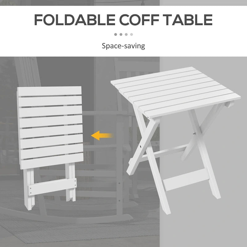 Ensemble de 2 chaises à bascule d'extérieur avec table d'appoint, chaises à bascule de patio en bois