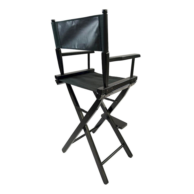Chaises de camping pliantes d'extérieur avec cadre noir et toile noire, lot de 2