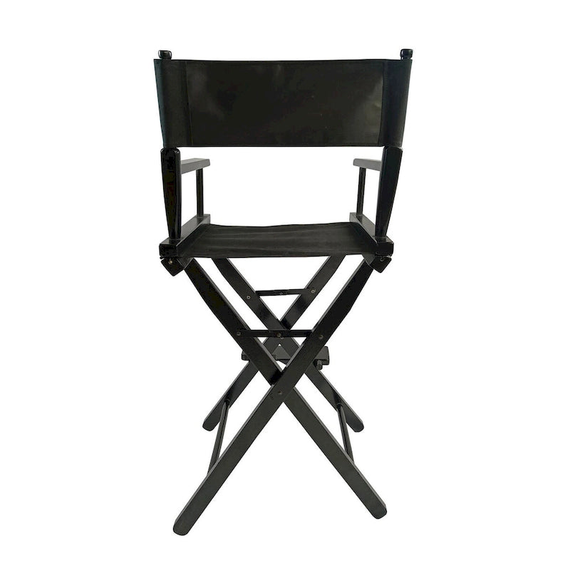 Chaises de camping pliantes d'extérieur avec cadre noir et toile noire, lot de 2