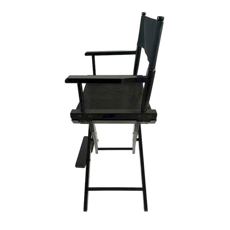 Chaises de camping pliantes d'extérieur avec cadre noir et toile noire, lot de 2