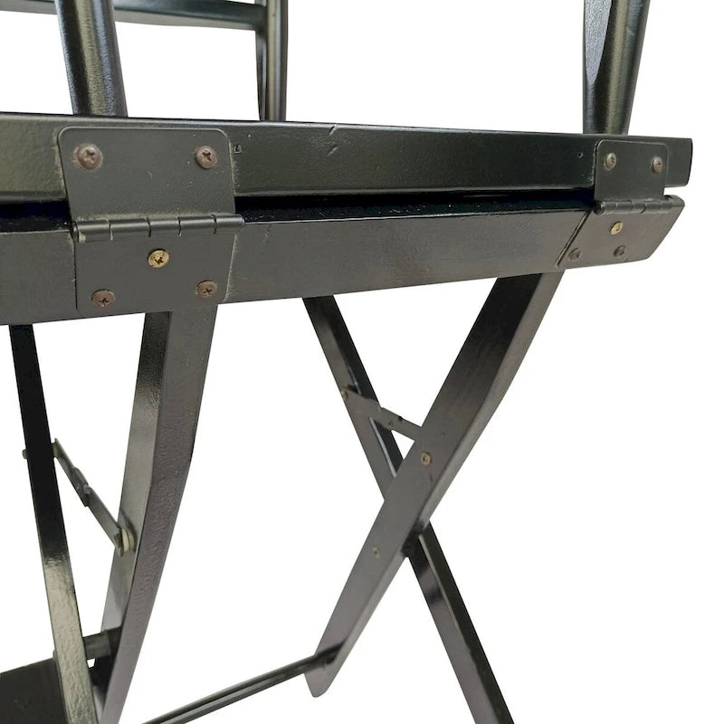 Chaises de camping pliantes d'extérieur avec cadre noir et toile noire, lot de 2