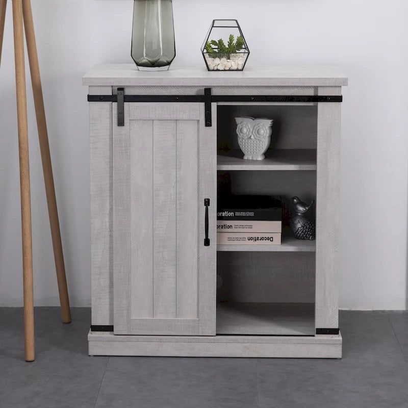 Meuble TV compact de 32 po pour téléviseurs de 40 po avec portes de grange - 32 po de largeur