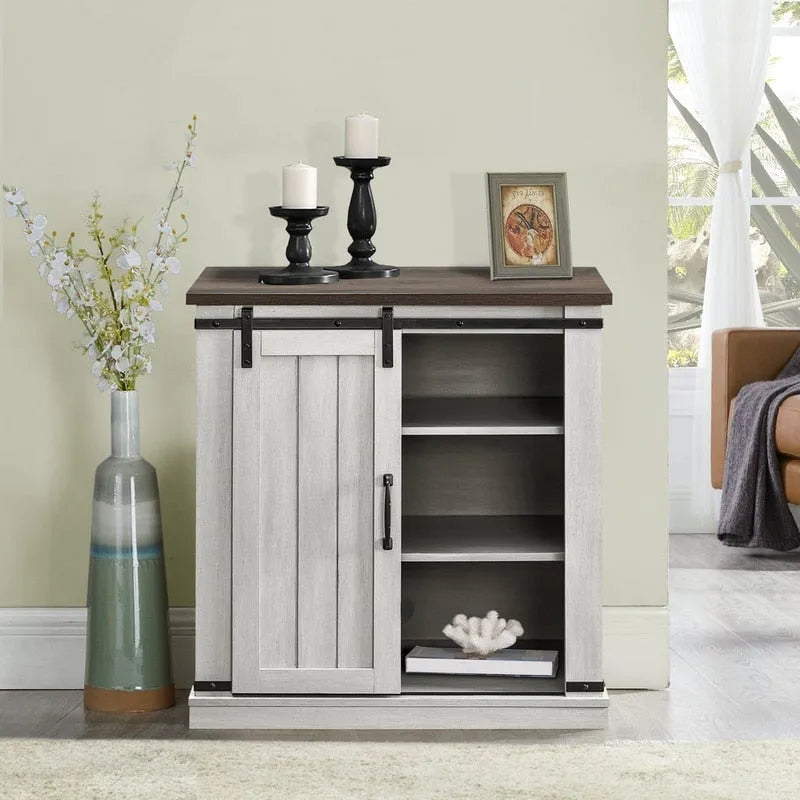 Meuble TV compact de 32 po pour téléviseurs de 40 po avec portes de grange - 32 po de largeur