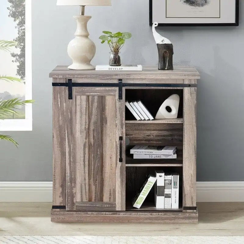 Meuble TV compact de 32 po pour téléviseurs de 40 po avec portes de grange - 32 po de largeur