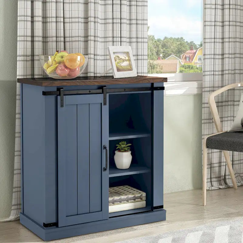 Meuble TV compact de 32 po pour téléviseurs de 40 po avec portes de grange - 32 po de largeur
