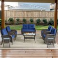 Causeuse d'extérieur à bascule avec fauteuil à bascule, ensemble de chaises de patio - Marron