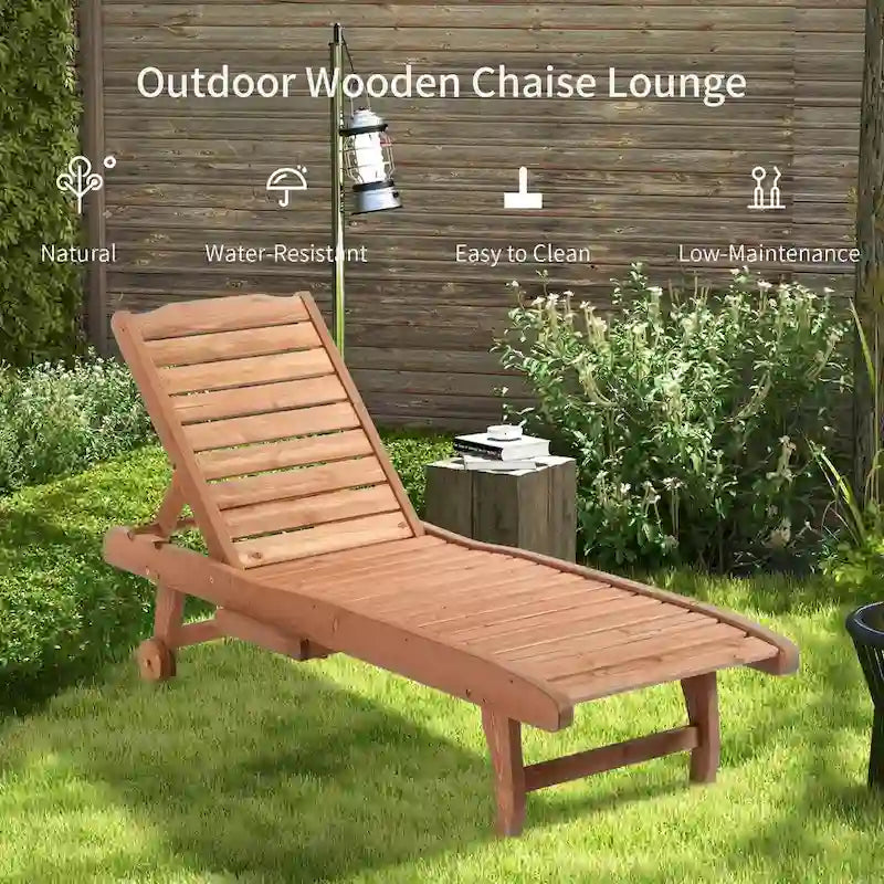 Chaise longue de piscine d'extérieur, avec table intégrée et roulettes