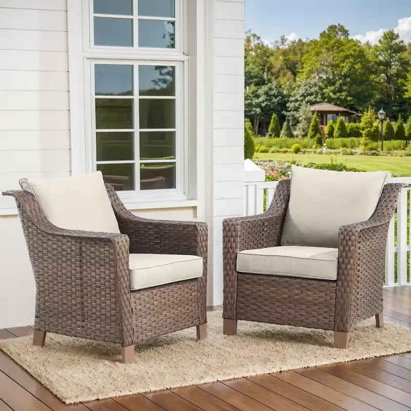 Lot de 2 chaises de patio – Marron