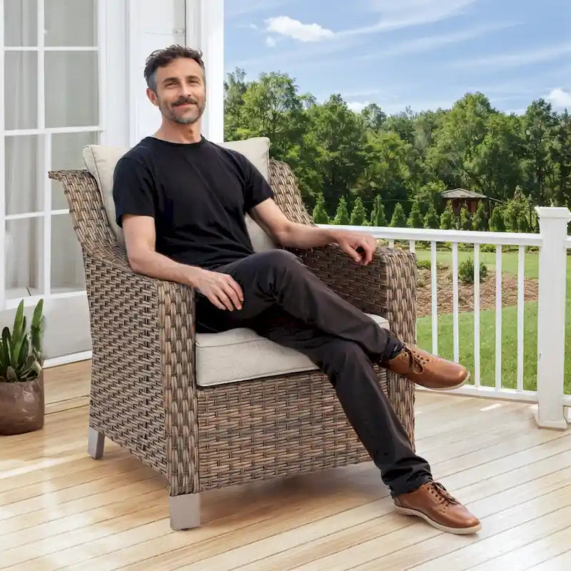 Lot de 2 chaises de patio – Marron