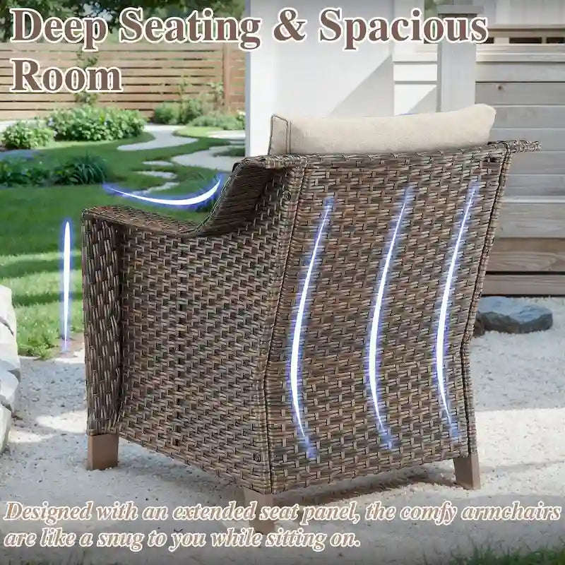 Lot de 2 chaises de patio – Marron