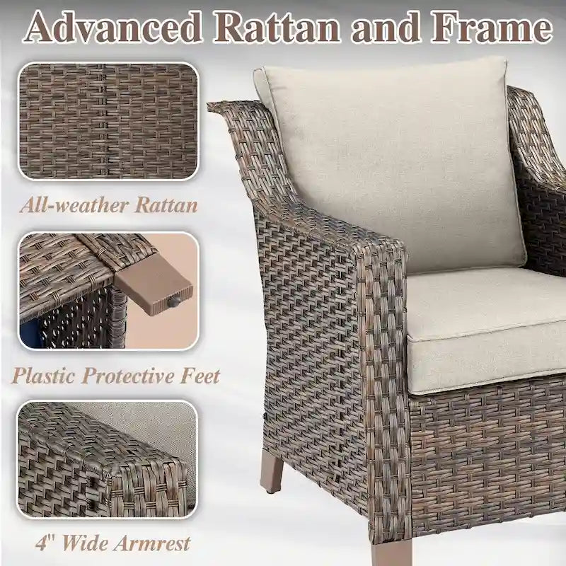 Lot de 2 chaises de patio – Marron