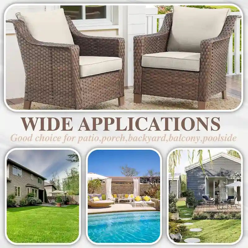 Lot de 2 chaises de patio – Marron