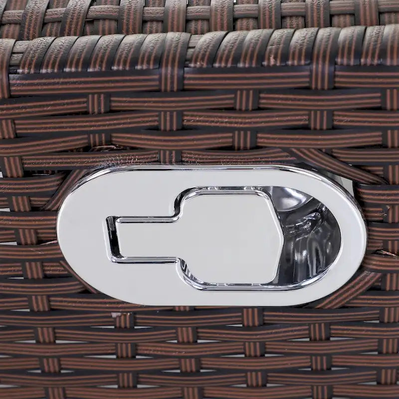 Fauteuil à bascule en osier, transat de patio avec dossier réglable, chaise longue avec repose-pieds et coussins réglables
