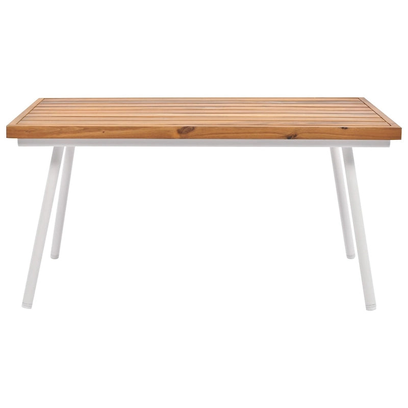 Ensemble de mobilier de patio bohème 4 pièces en corde, mobilier d'extérieur avec table en bois d'acacia, ensemble de conversation pour patio