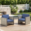 Fauteuil d'extérieur avec coussin – Bleu