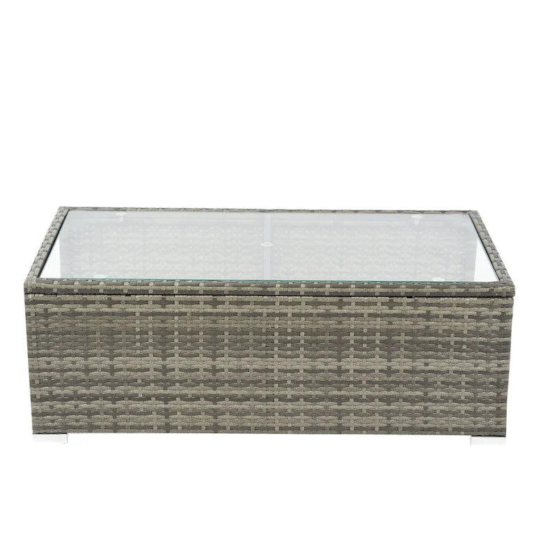 Ensemble de canapé d'angle en rotin de 8 pièces pour terrasse