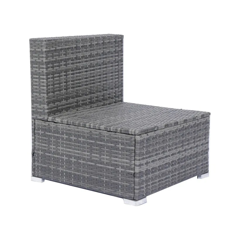 Ensemble de canapé d'angle en rotin de 8 pièces pour terrasse