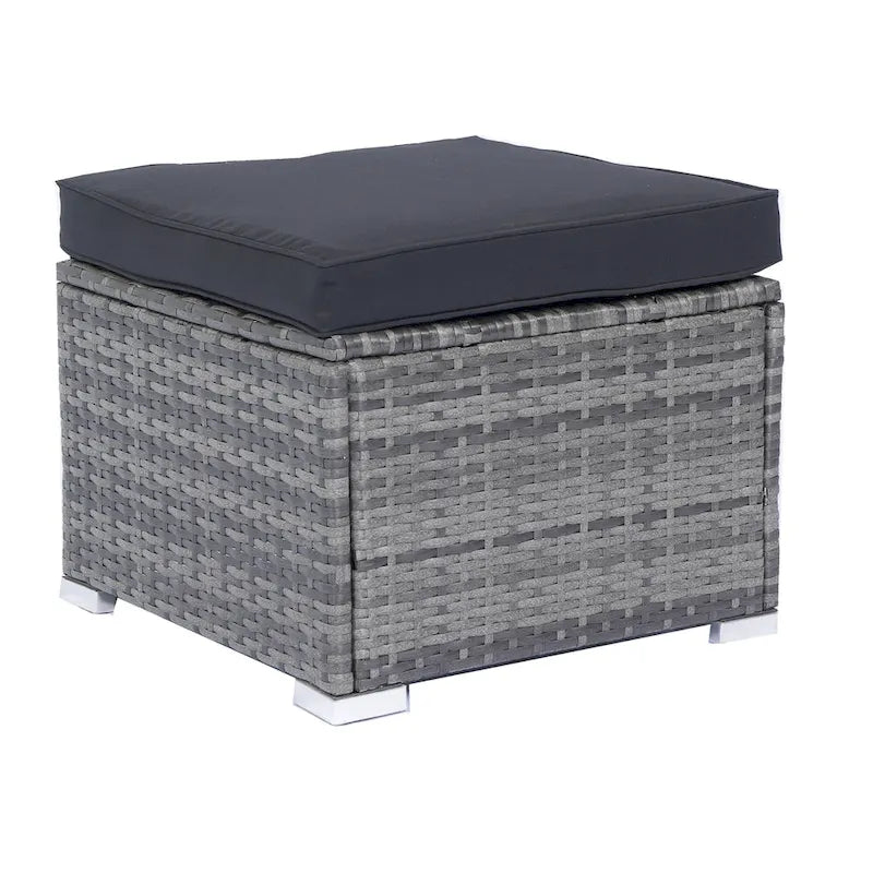 Ensemble de canapé d'angle en rotin de 8 pièces pour terrasse