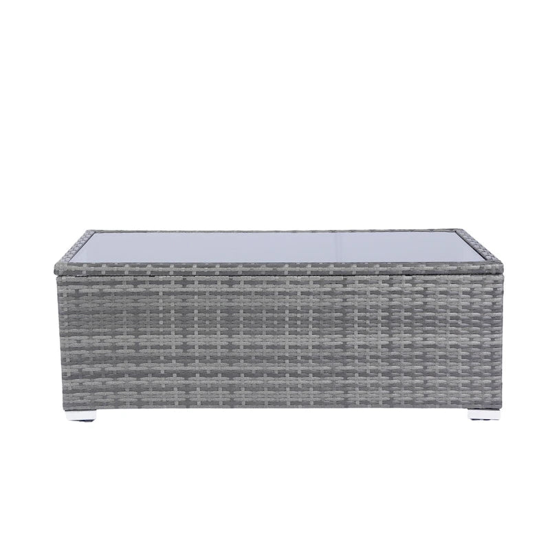 Ensemble de canapé d'angle en rotin de 8 pièces pour terrasse