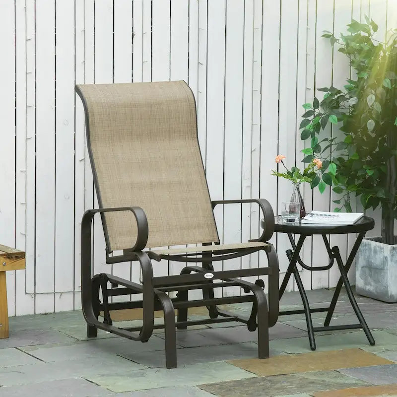 Fauteuil planeur d'extérieur avec mécanisme de bascule fluide