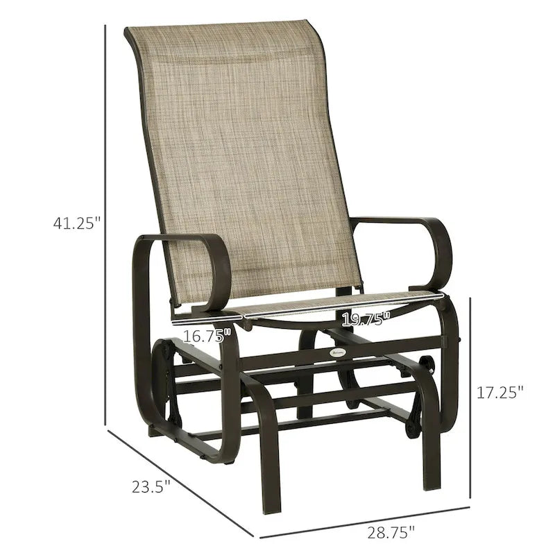 Fauteuil planeur d'extérieur avec mécanisme de bascule fluide
