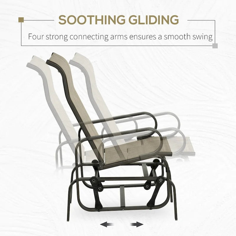 Fauteuil planeur d'extérieur avec mécanisme de bascule fluide