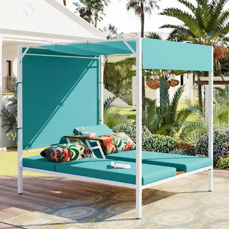 Bain de soleil/lit de repos d'extérieur avec coussins