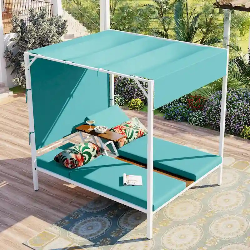 Bain de soleil/lit de repos d'extérieur avec coussins