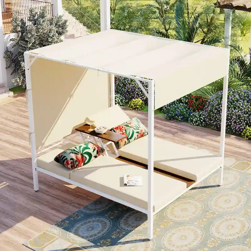 Bain de soleil/lit de repos d'extérieur avec coussins