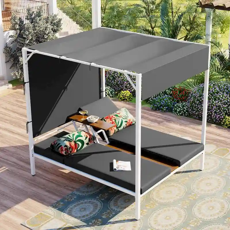 Bain de soleil/lit de repos d'extérieur avec coussins