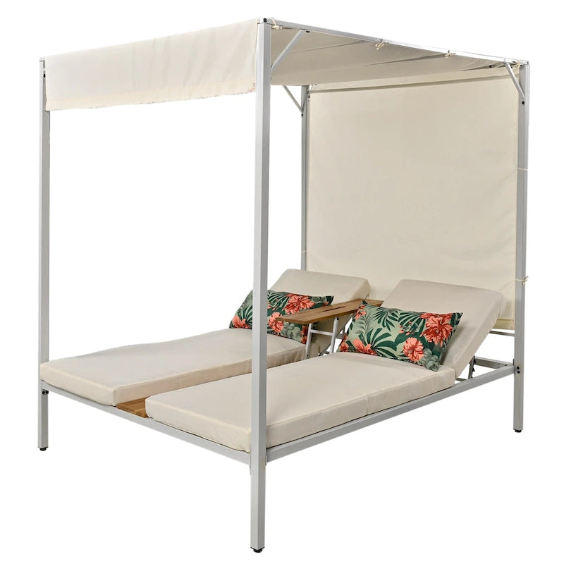 Bain de soleil/lit de repos d'extérieur avec coussins