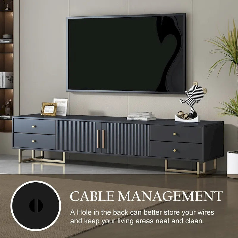 Meuble TV moderne de 65+ pouces avec rangement pour salon