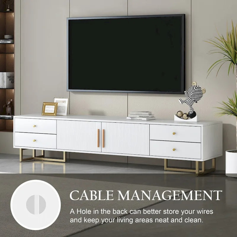 Meuble TV moderne de 65+ pouces avec rangement pour salon