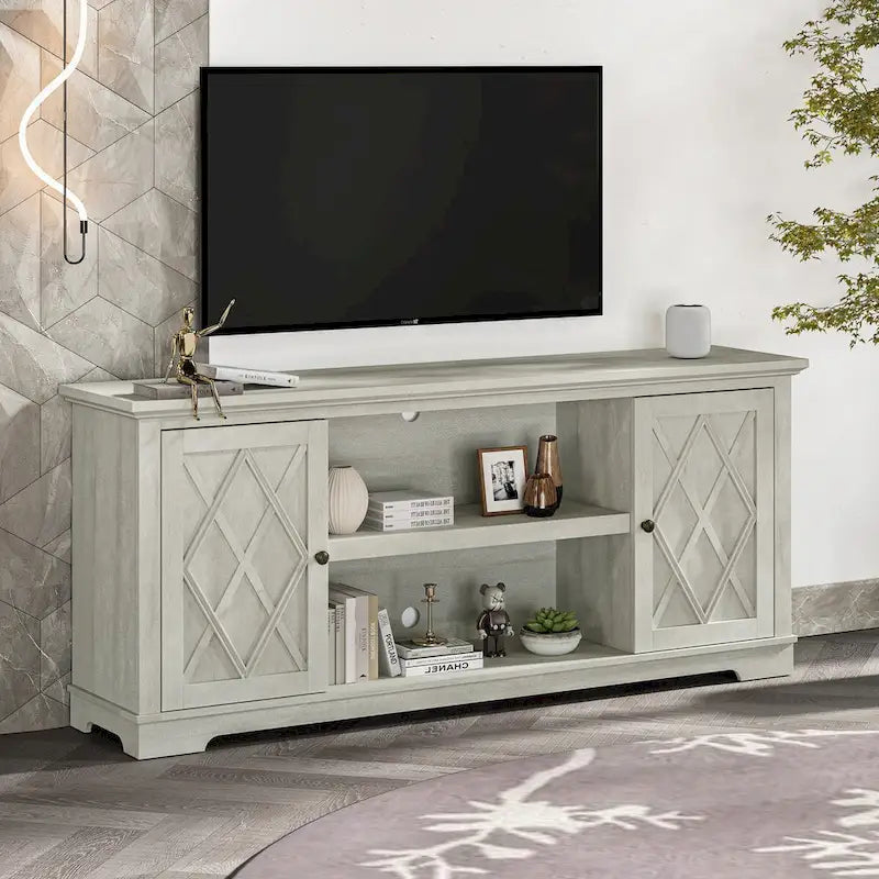 70 Farmhouse TV Stand Console for TVs up to 75 inch - Easy Assembly - 70 in Width