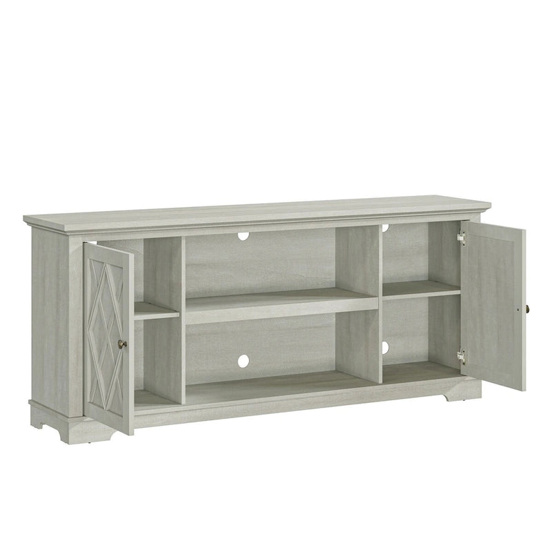 70 Farmhouse TV Stand Console for TVs up to 75 inch - Easy Assembly - 70 in Width