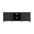 Meuble TV Mieres pour téléviseur de 75 pouces, Centre de divertissement avec deux portes et 4 compartiments de rangement ouverts, Console TV, Meuble multimédia