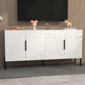 Meuble TV blanc Chic Elegance 63 pouces – Convient aux téléviseurs jusqu'à 65 pouces – 63 pouces de largeur