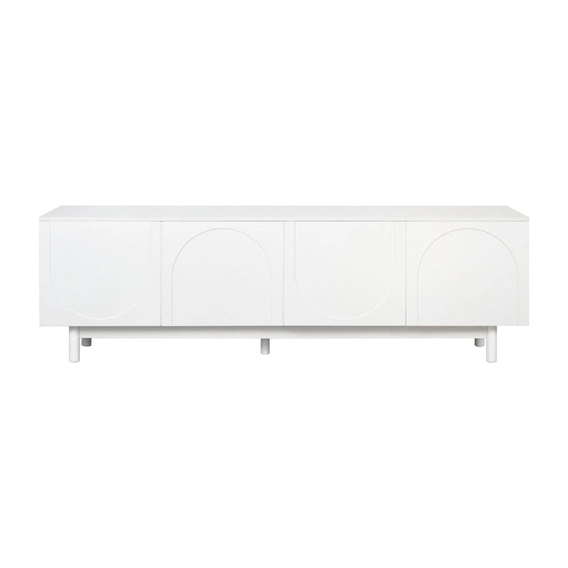 TV Stand for TVs Up to 78, Entertainment Center with Solid Wood Legs, Practical Media Console with Adjustable Shelves