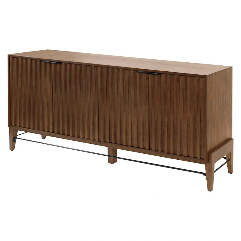 Console/Crédence moderne du milieu du siècle, console de bureau, crédence d'appoint, marron