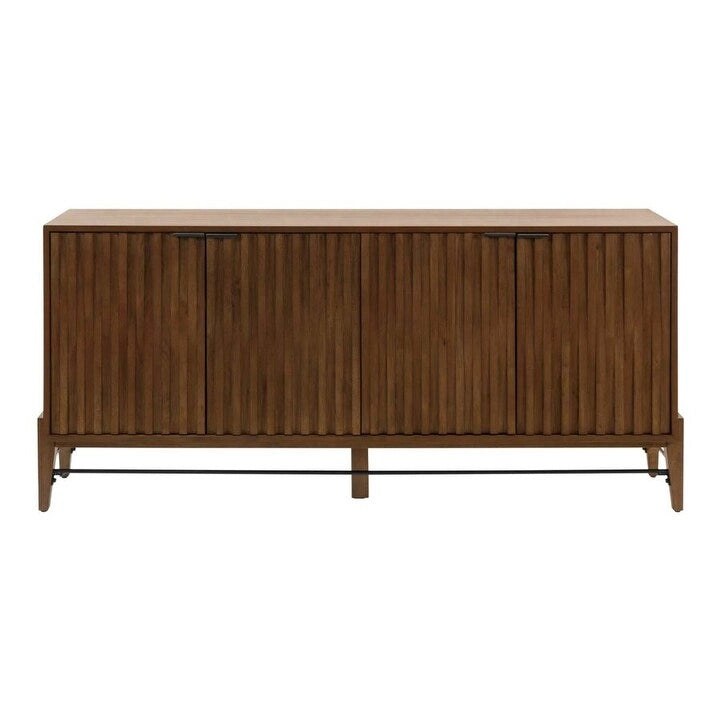 Console/Crédence moderne du milieu du siècle, console de bureau, crédence d'appoint, marron