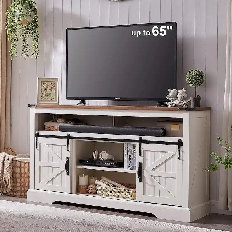 Meuble TV en bois de ferme, Meuble TV haut, Meuble console multimédia