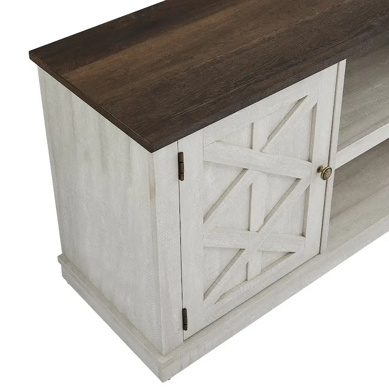 Meuble TV en bois foncé vieilli de 162,5 cm de large pour téléviseurs jusqu'à 70 po – 162,5 cm de large